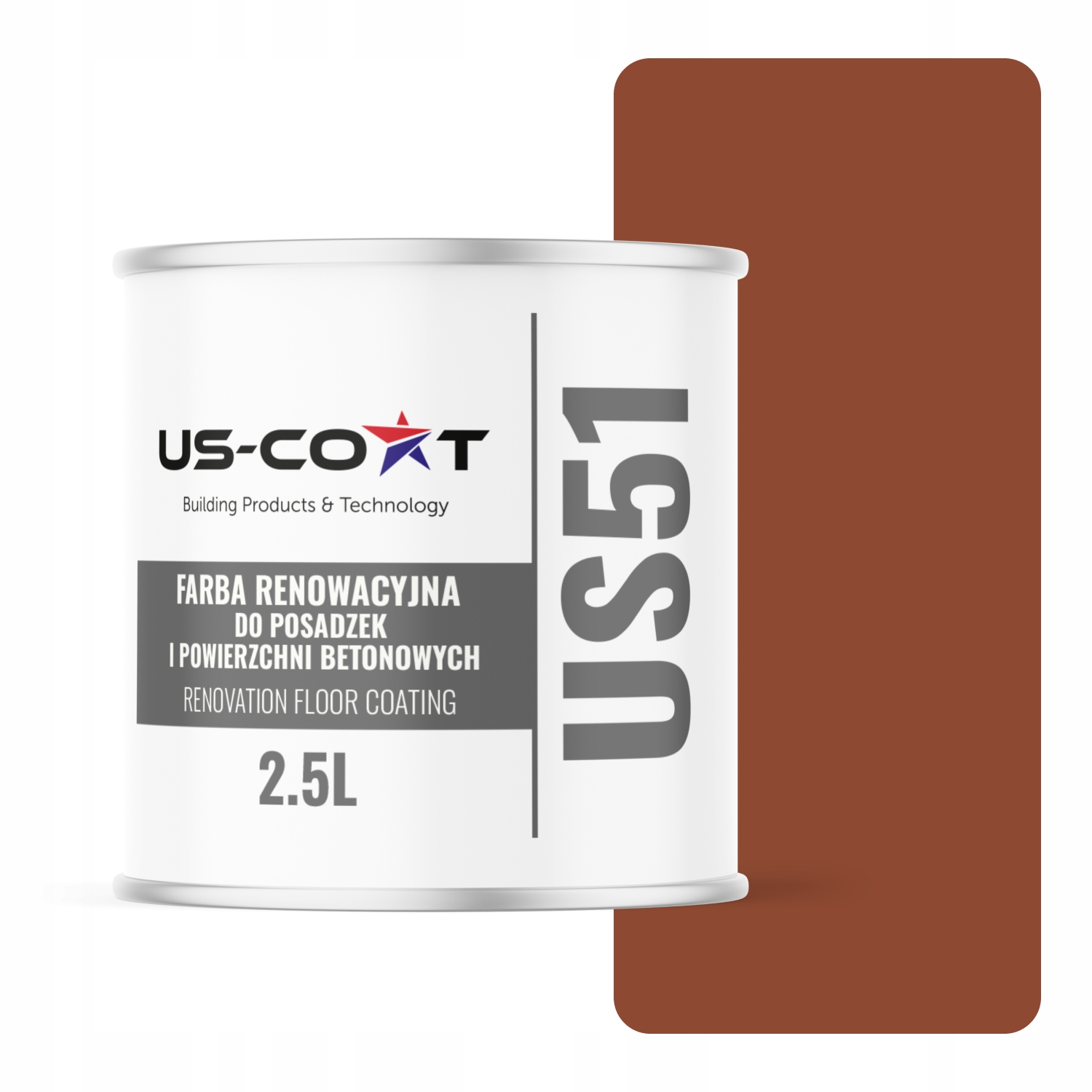 Farba Na Renováciu Podláh Betón Garáž Tehlová Farba RAL8004 Mat 2,5 L