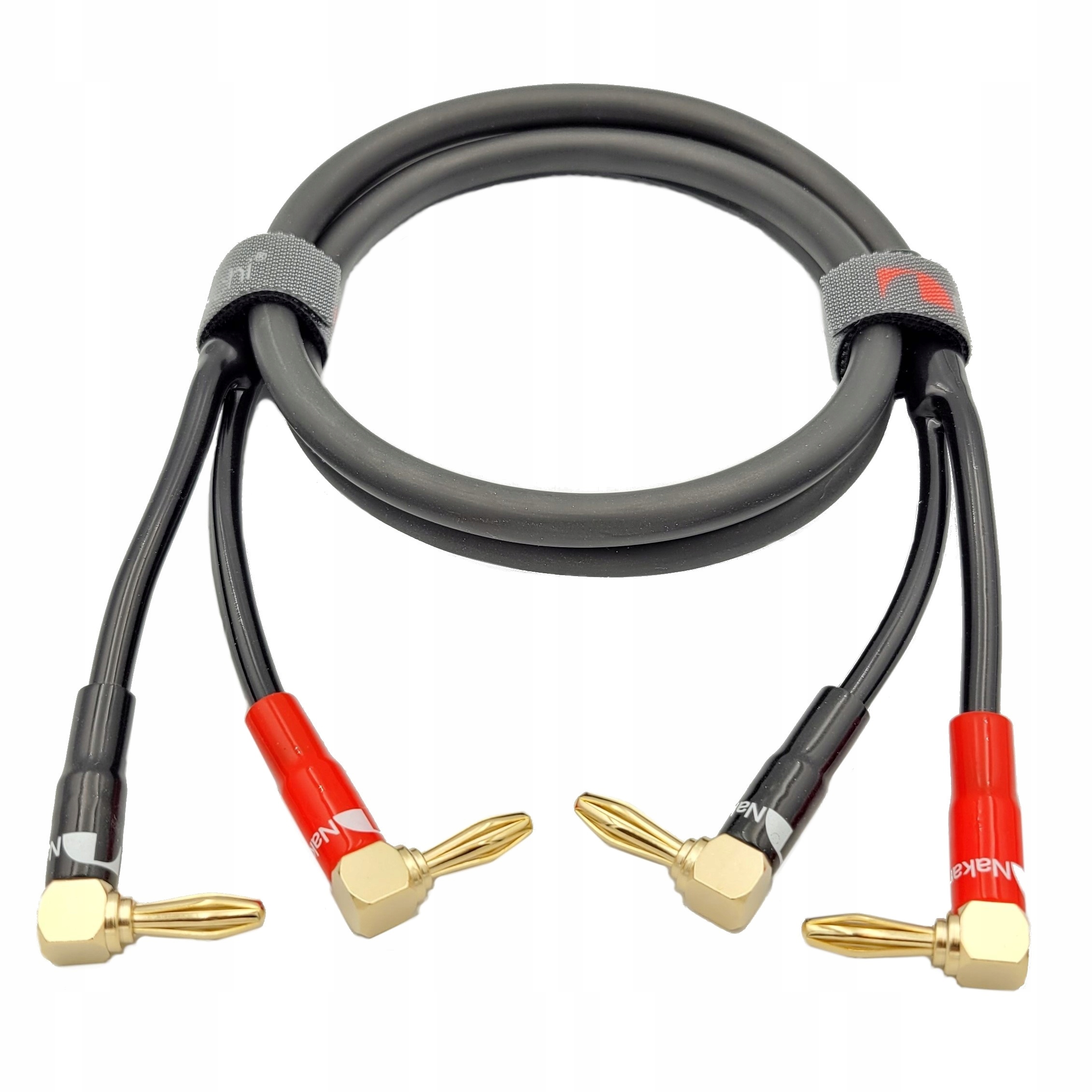 KABEL GŁOŚNIKOWY NAKAMICHI 2x4mm WTYKI KĄTOWE 0,5m