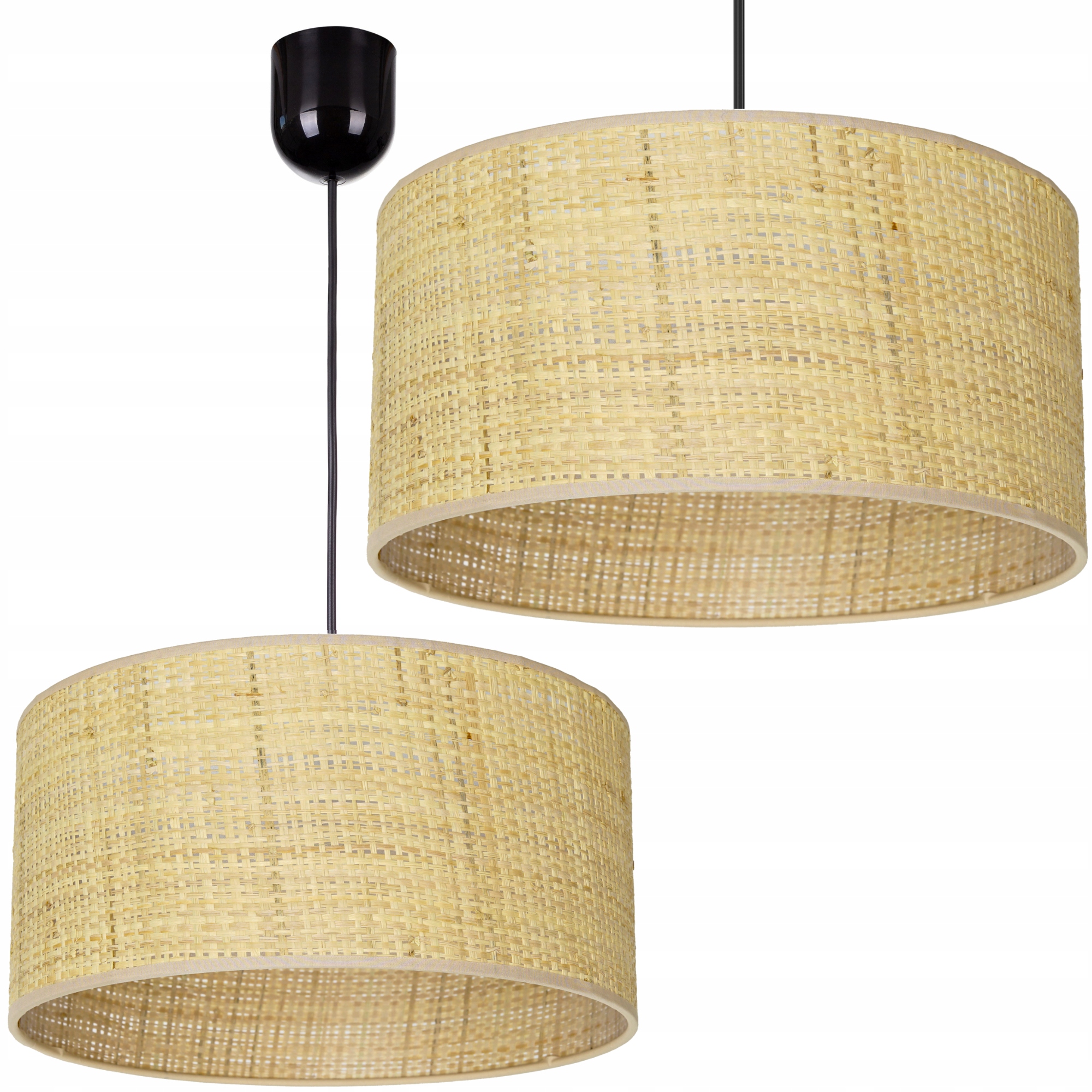 Závěsná Stropní Lampa Stínidlo Boho Ratan 30 CM Polská Led Lampa E27 Proutěná