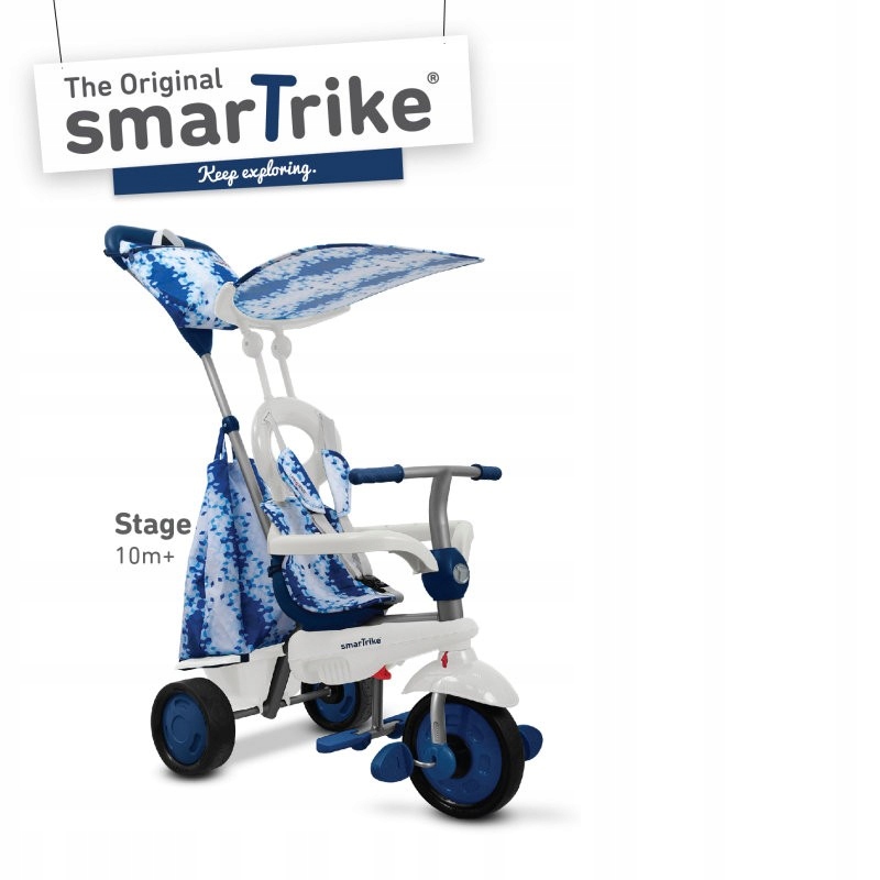 Rower trójkołowy Smart Trike Spirit Touch Steering Biały, Niebieski