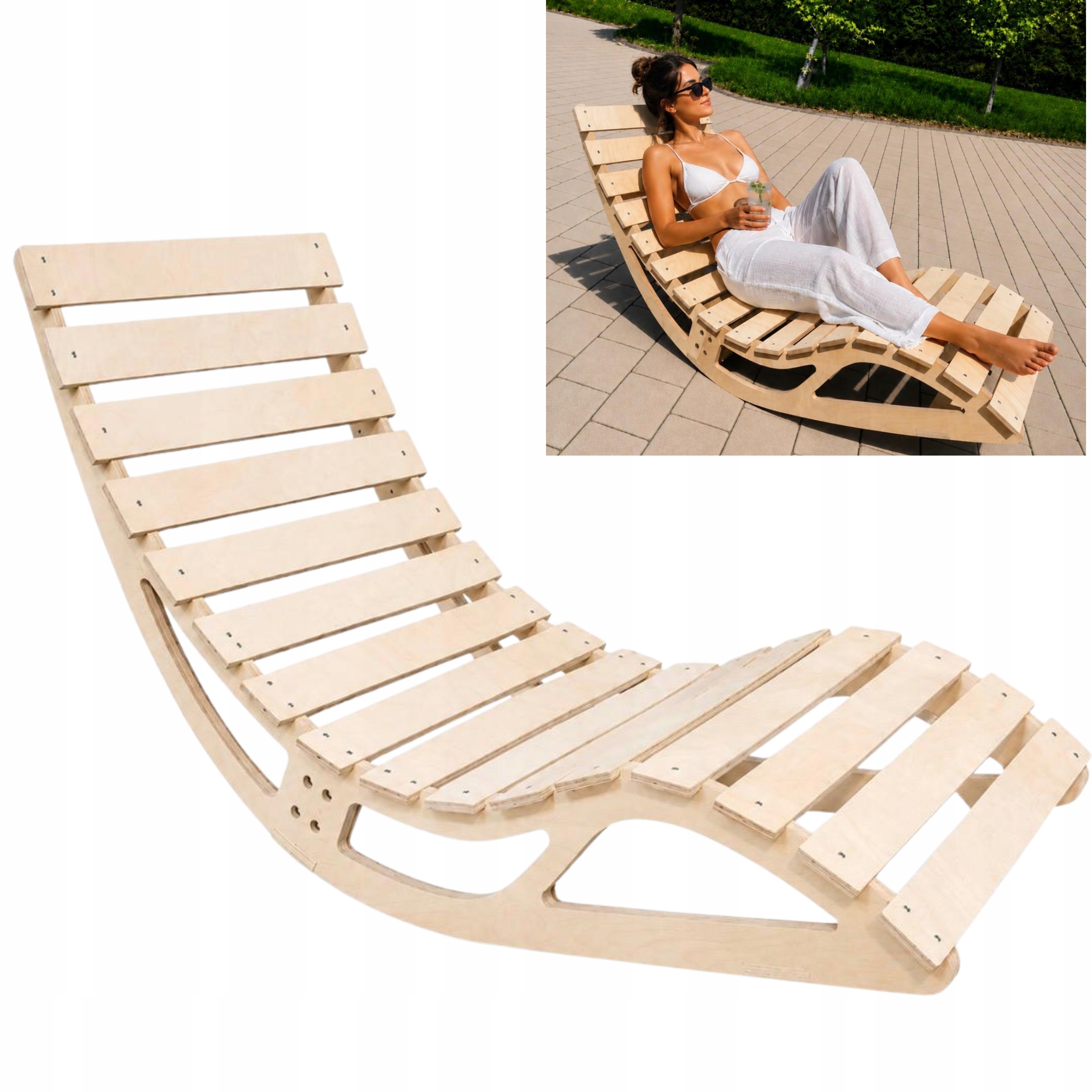 Ležadlo záhradné drevené hojdacie skladacie – pohodlný ergonomický relax