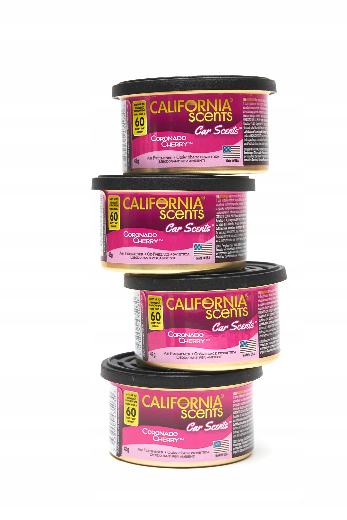 4x CALIFORNIA SCENT CORONADO CHERRY WIŚNIA INTENSYWNY ZAPACH WIŚNI PUSZKI