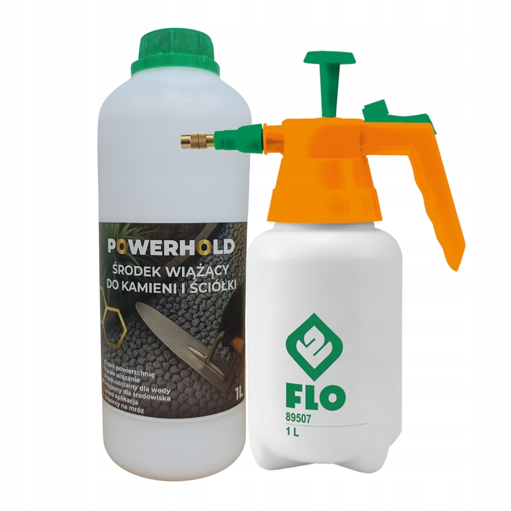 Spoiwo do wiązania ściółki kory kamieni ozdobnych 1L Powerhold +Opryskiwacz