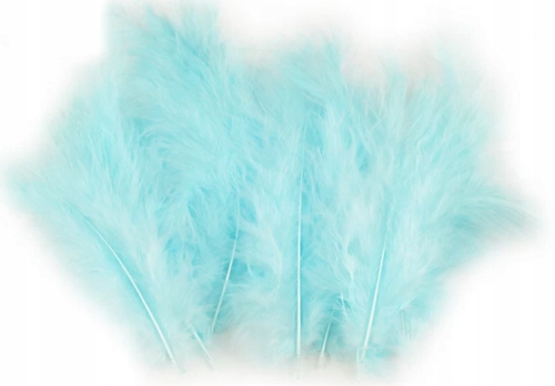 Pióra strusia puchowe 10-18 cm Błękitne 20 szt