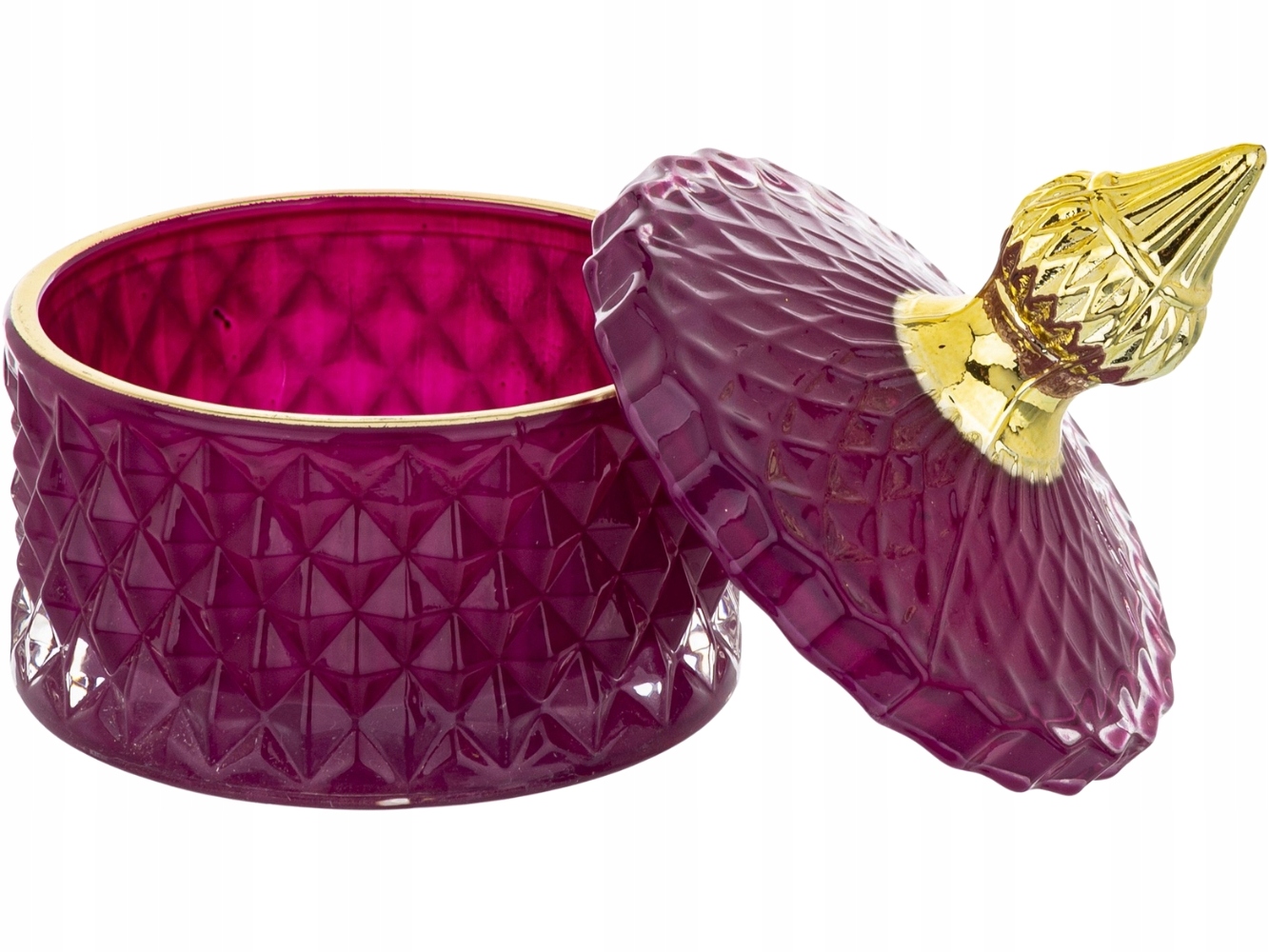 SZKLANY Pojemnik 11 x 8,5 cm NA WACIKI PŁATKI KOSMETYCZNE - Bordowy Stan opakowania oryginalne