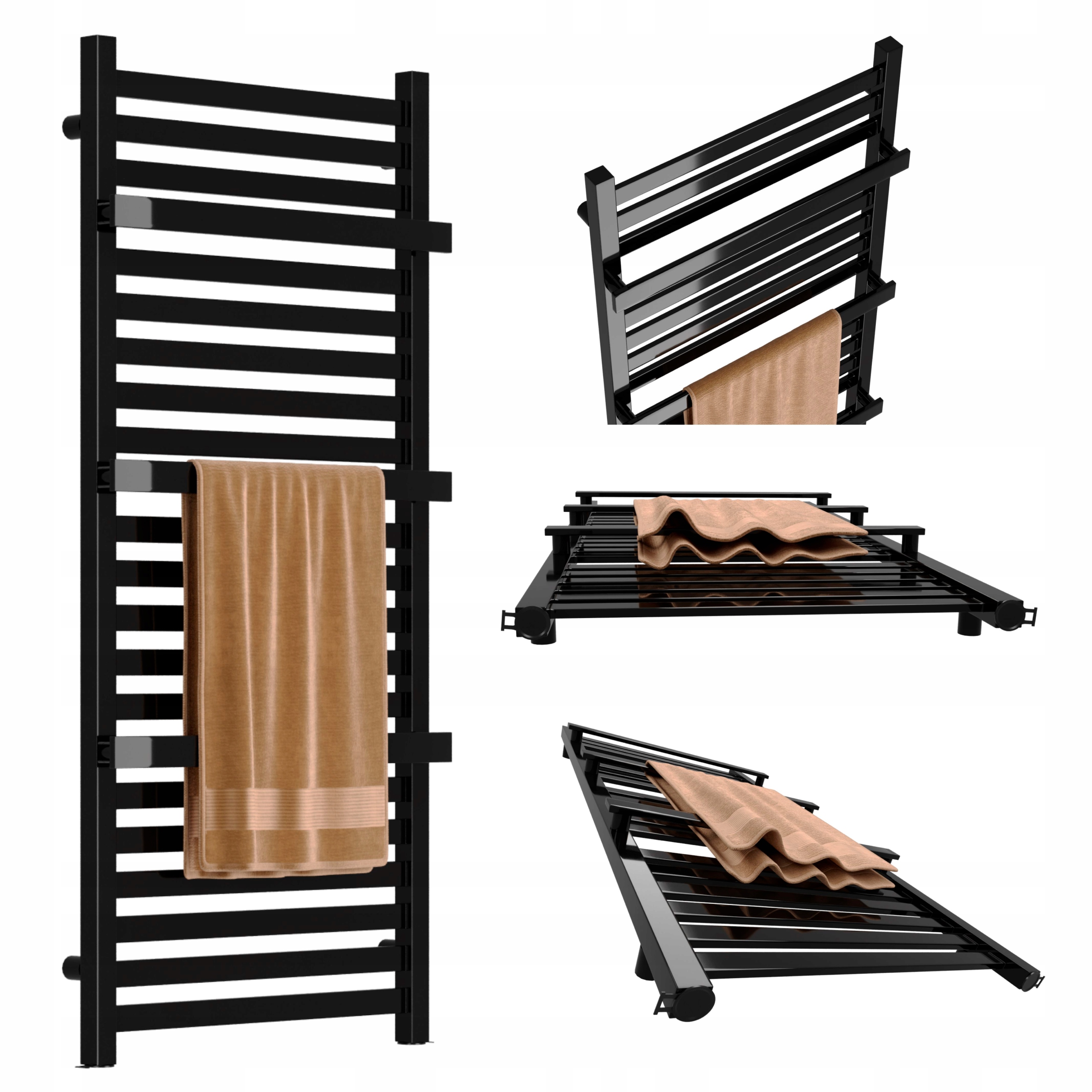 Koupelnový Radiátor Gold 1550x530 Černý Lesk