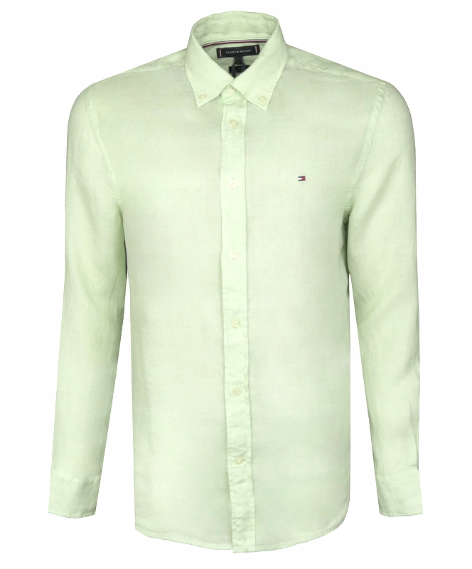 Tommy Hilfiger pánská košile, lněná, seledinová, L