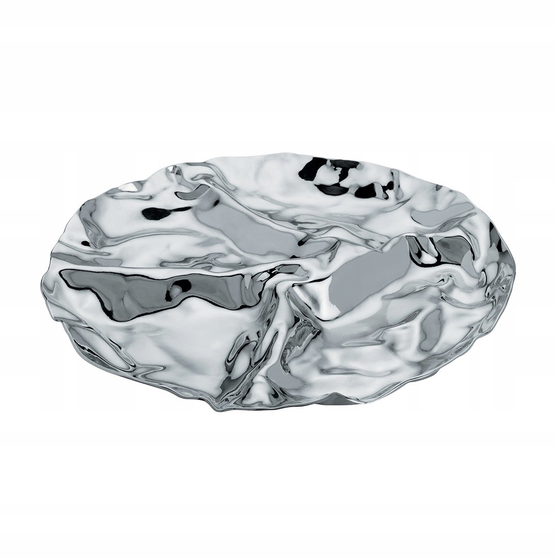 Alessi Pepa oceľová patera tanier rozdelený na občerstvenie strieborný lesk