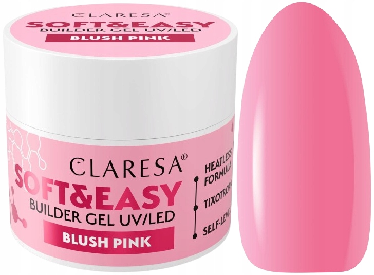 Claresa Stavební Gel Soft&Easy Blush Pink 90G Intenzivní lesk Tixotropia