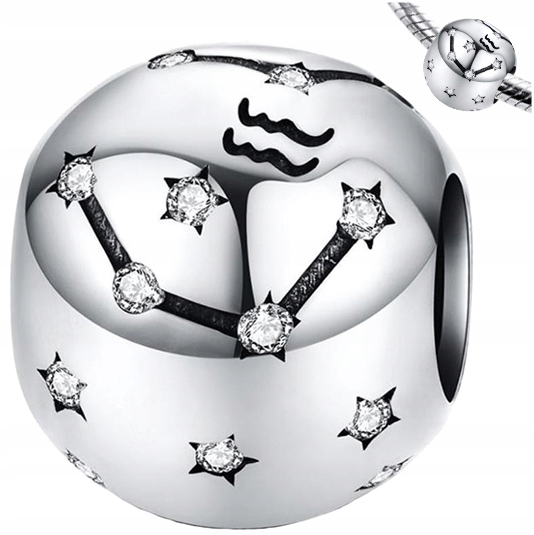

Charms Znak Zodiaku Wodnik srebro 925 koralik S925