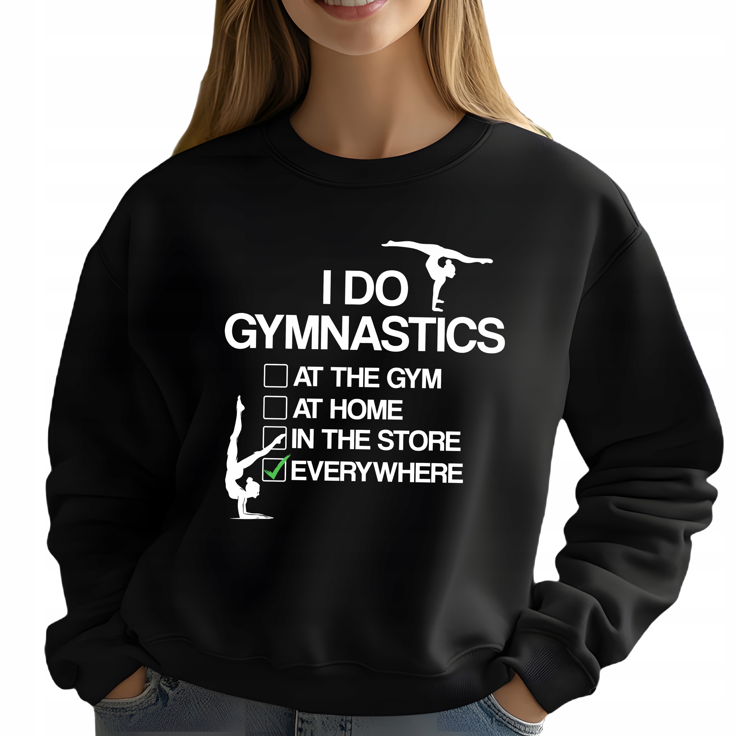 Mikina Černá Dresová Dárek pro gymnastiku a každý den Velikost L