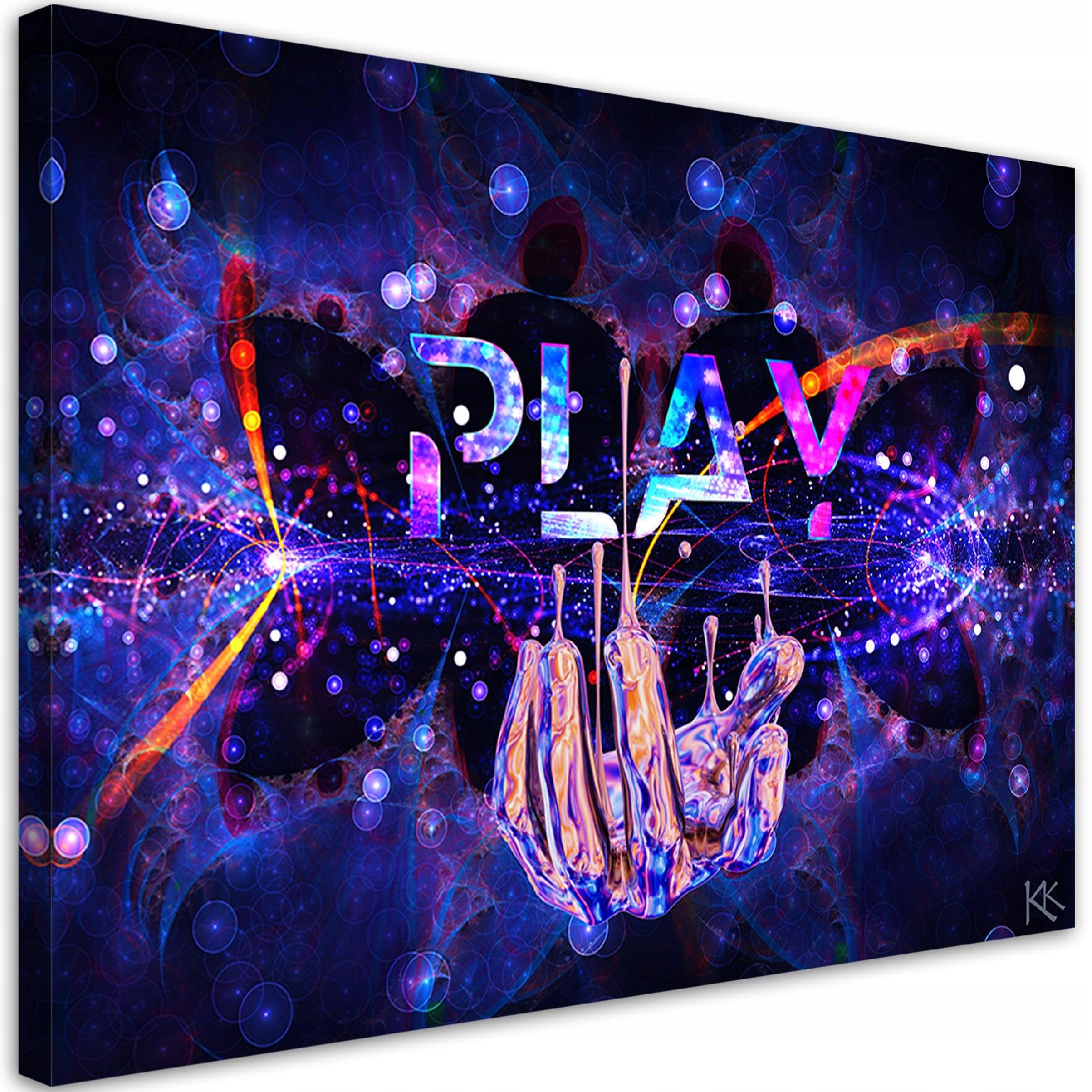 Obraz na plátne, Play Neon s nápisom 90x60
