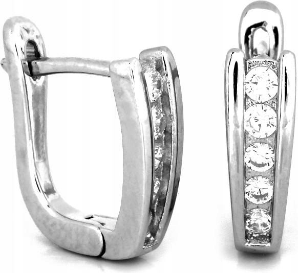 Stříbrné náušnice 925 jemné anglické s bílými zirkony jako dárek