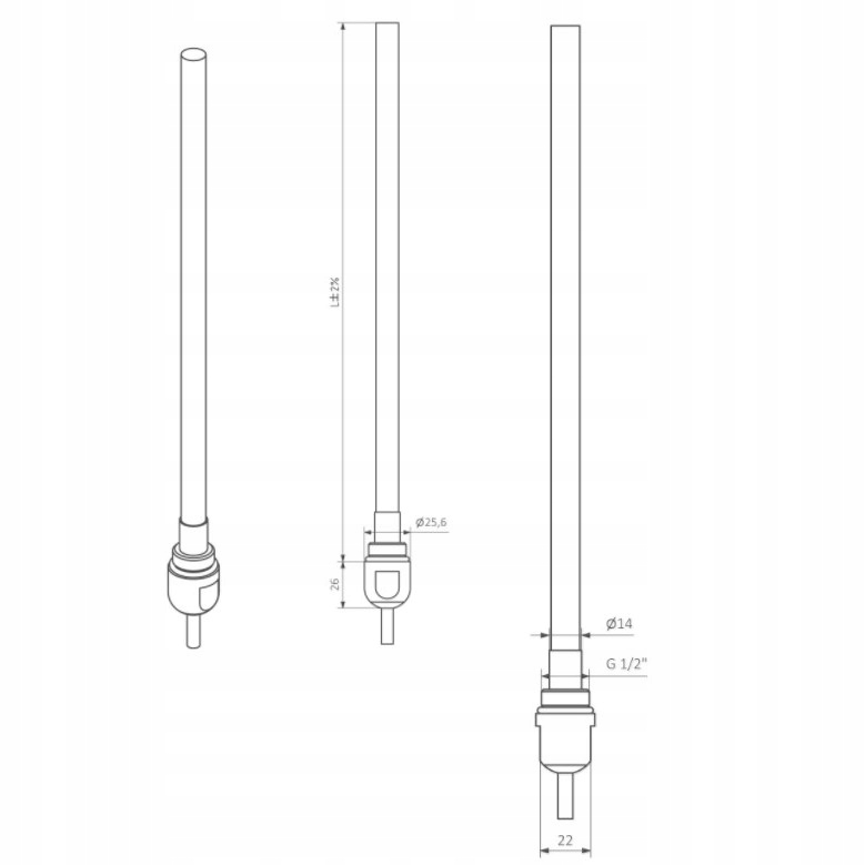 mała grzałka elektryczna SIM moc 400 W wyłącznik Rodzaj do grzejnika
