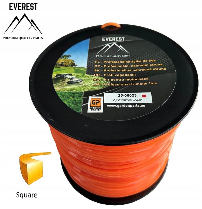 Žací struna Everest 2,65 mm x 324 m čtverec