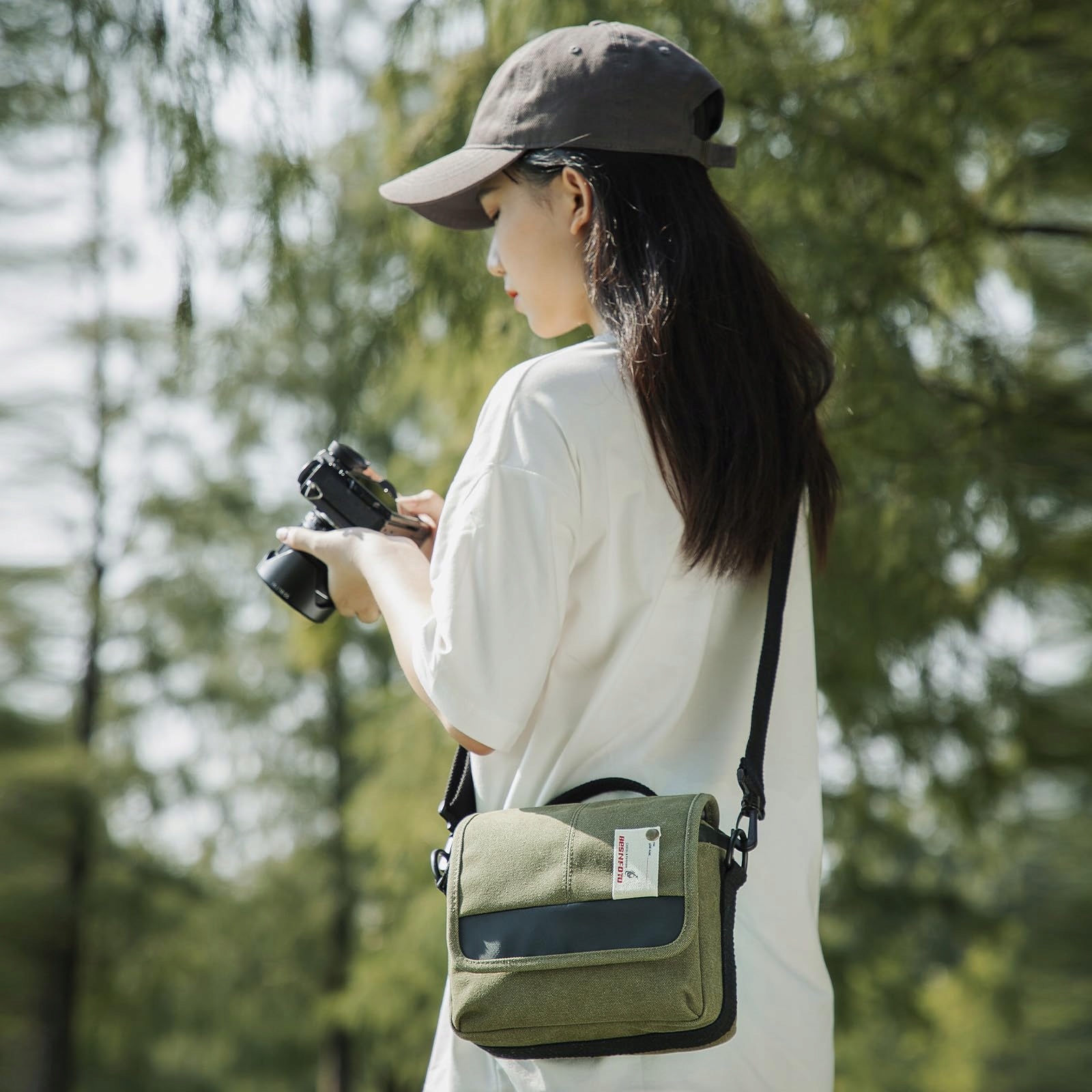 BESFOTO Torba Na Aparat SLR Bezlusterkowiec Wodoodporna Zielona — miniatura 6