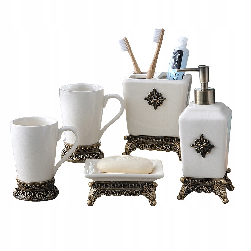 

retro Luksusowy Komplet łazienkowy 5el ceramiczny