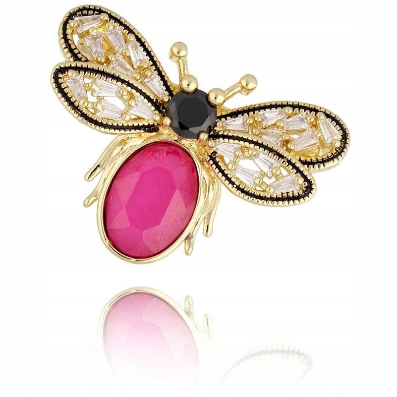 Brož By Dziubeka – skleněné křišťály – motýl