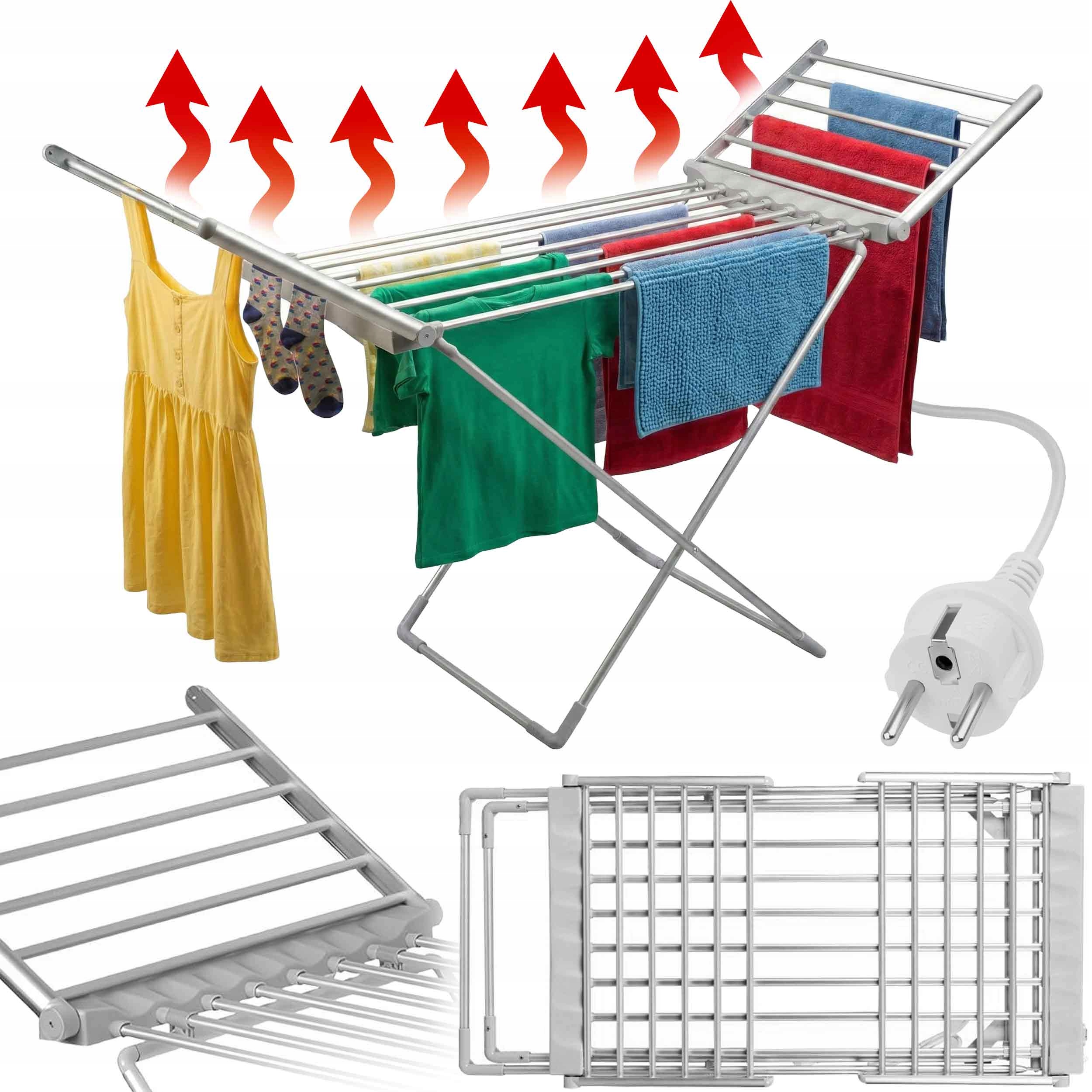 Elektrická Sušák na prádlo stojící rozkládací 20 Topných Těles 230 W