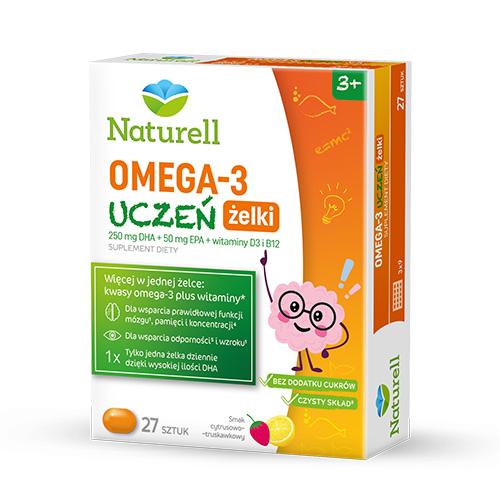 NATURELL Омега-3 студент желейные бобы, 27шт.