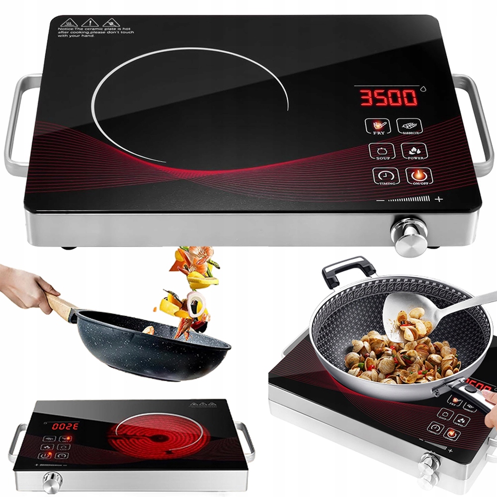 Kuchenka Indukcyjna Jednopalnikowa Płyta Indukcyjna Elektryczna Mocna 3500W