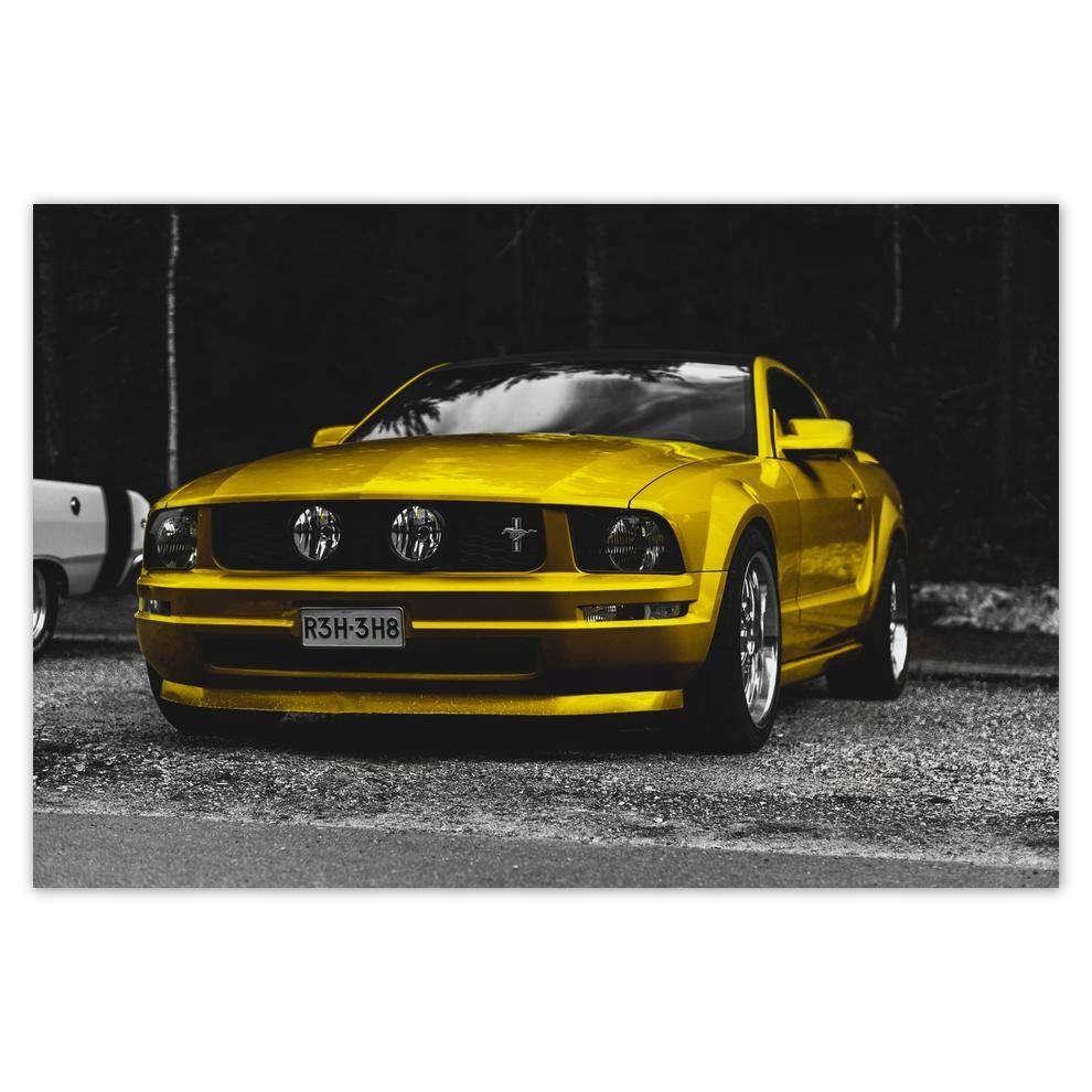 

Plakat 60x40 Żółty Ford Mustang