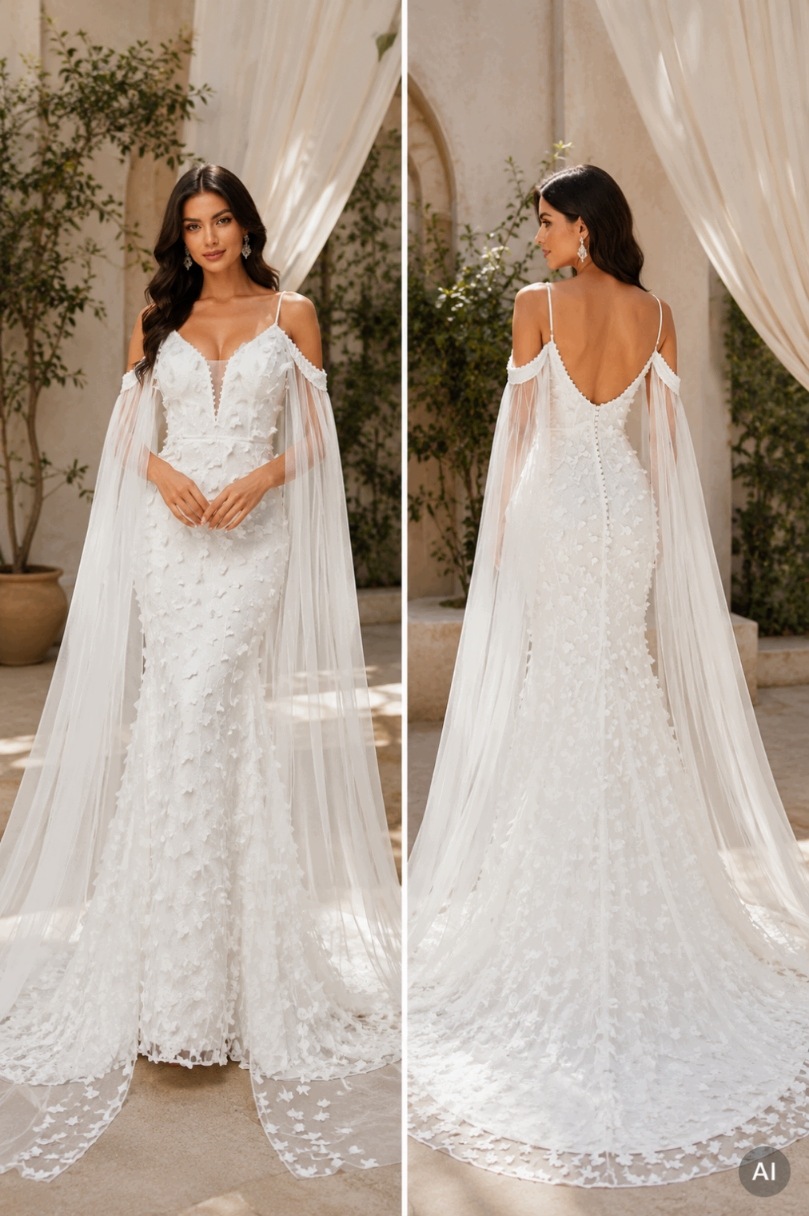 Bílá Maxi Svatební Šaty Na Ramínka, Texturovaná, Elegantní 38