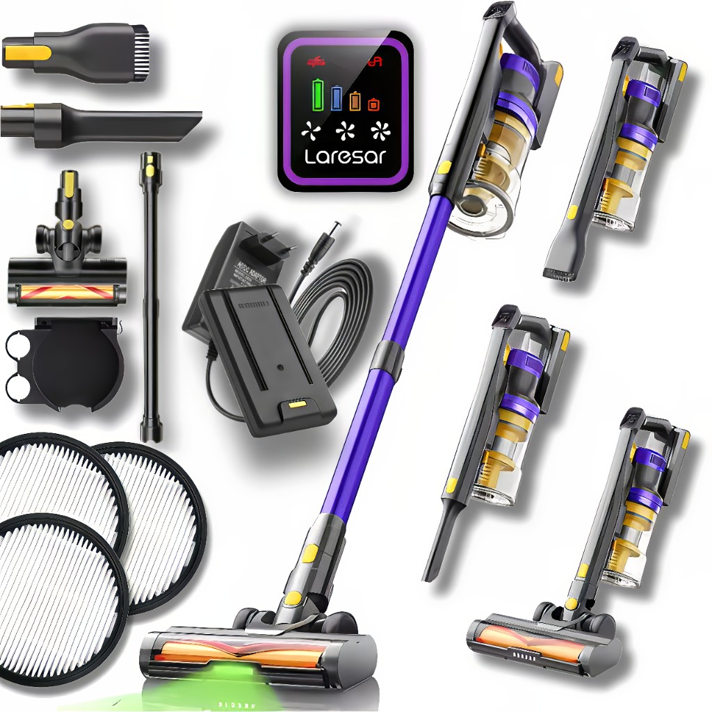 Odkurzacz Bezprzewodowy Pionowy Mocny Obrotowy Filtr Hepa X3 Akcesoria