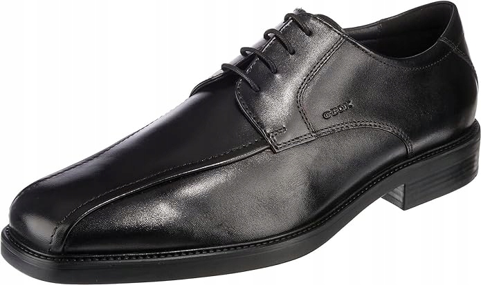 Geox Pánské Kožené Polobotky Černé Šněrovací 43 Ž6B