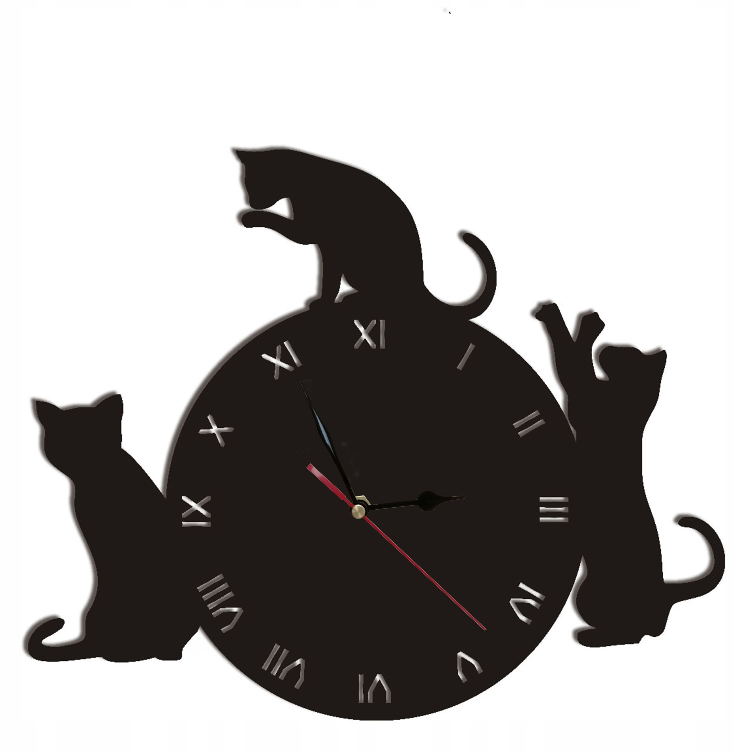 Zegar ZG19 czarny ścienny koty