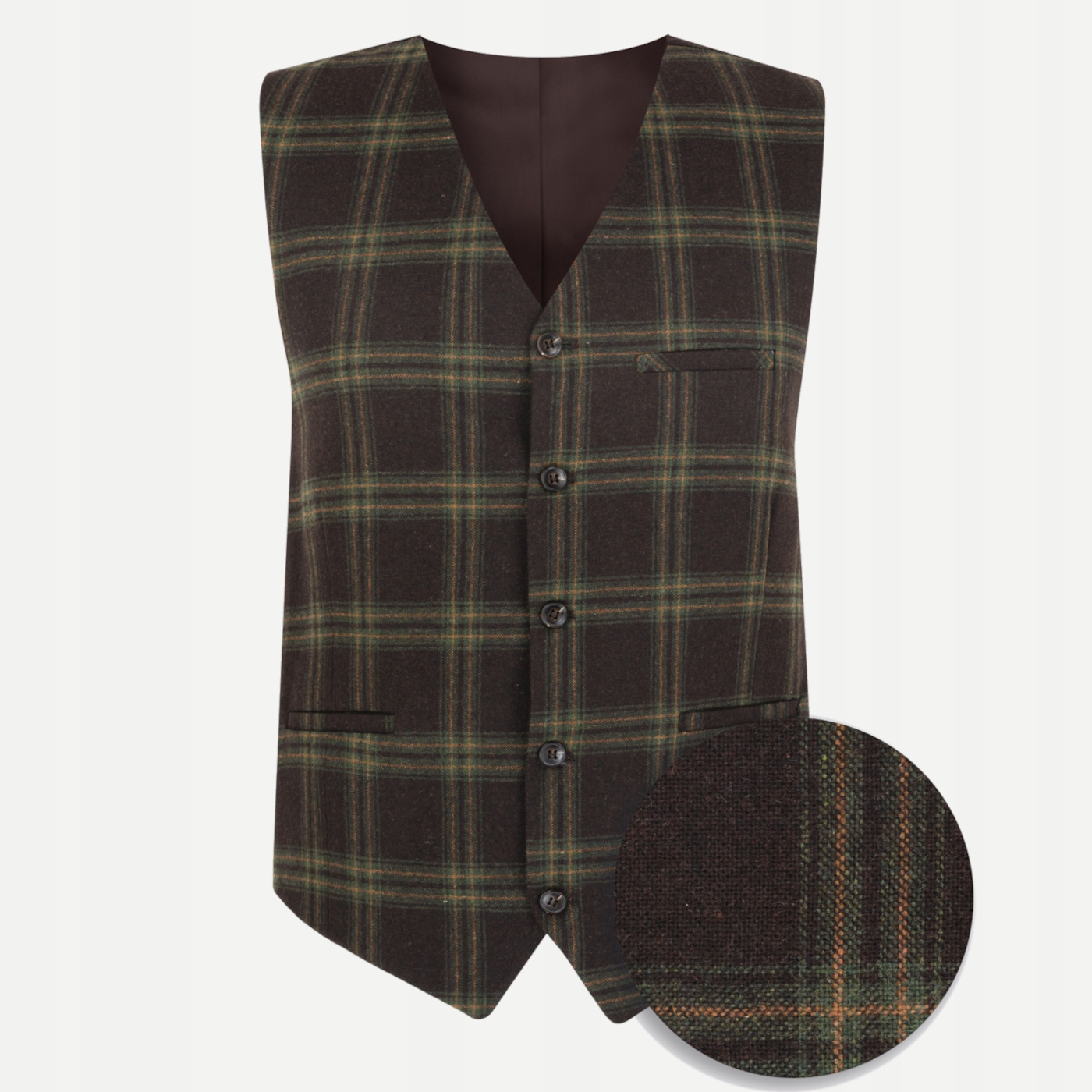 Brązowa casualowa kamizelka męska Slim Fit Pako Lorente 56