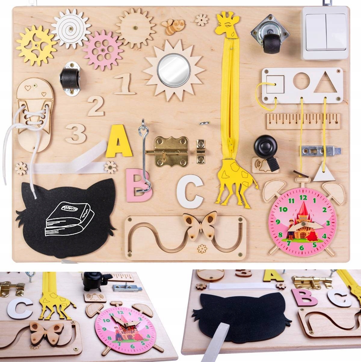 

Tablica Manipulacyjna Sensoryczna Montessori 17W1