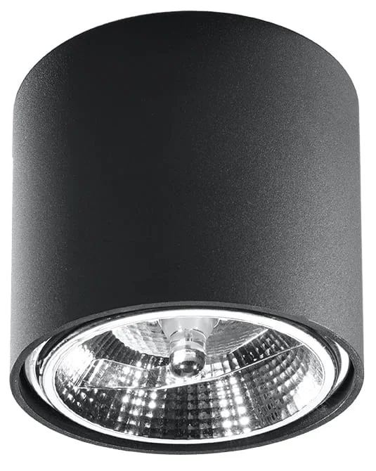 Stropní bodové svítidlo černé kulaté 12 cm spotové Sollux Lighting
