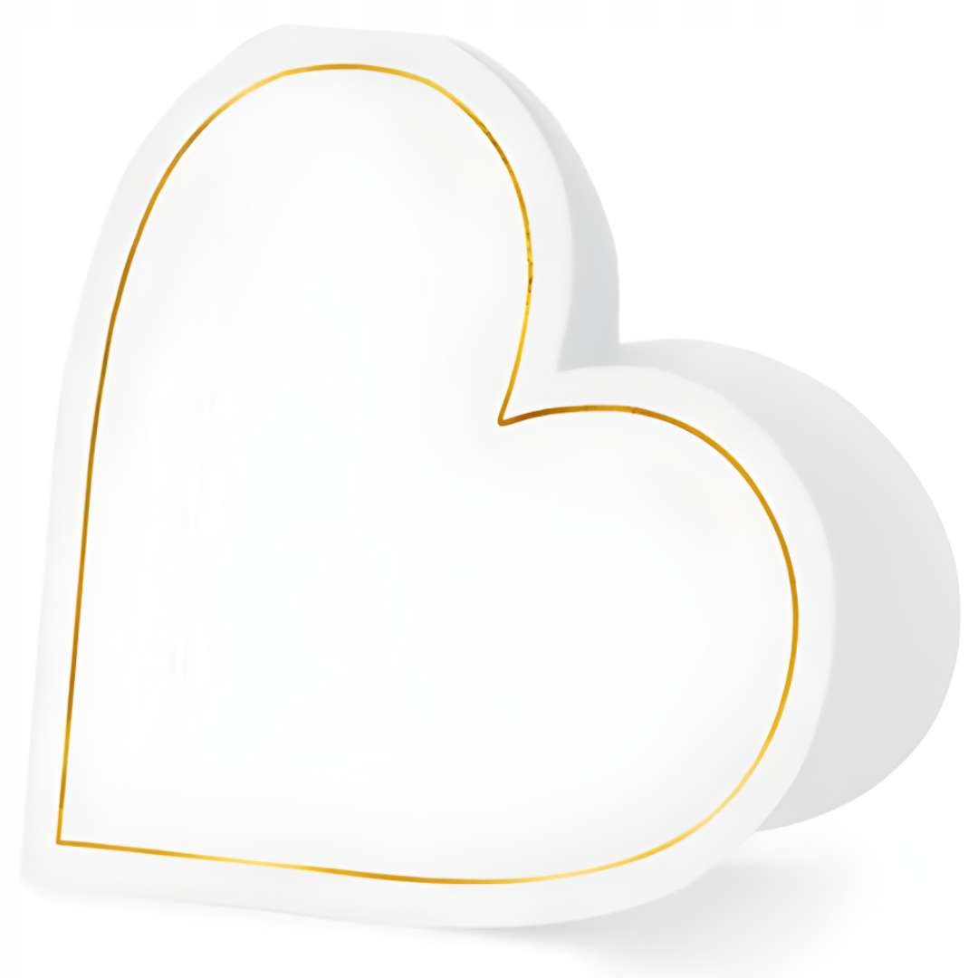 WIZYTÓWKI na stół WINIETKI SERCA białe x10