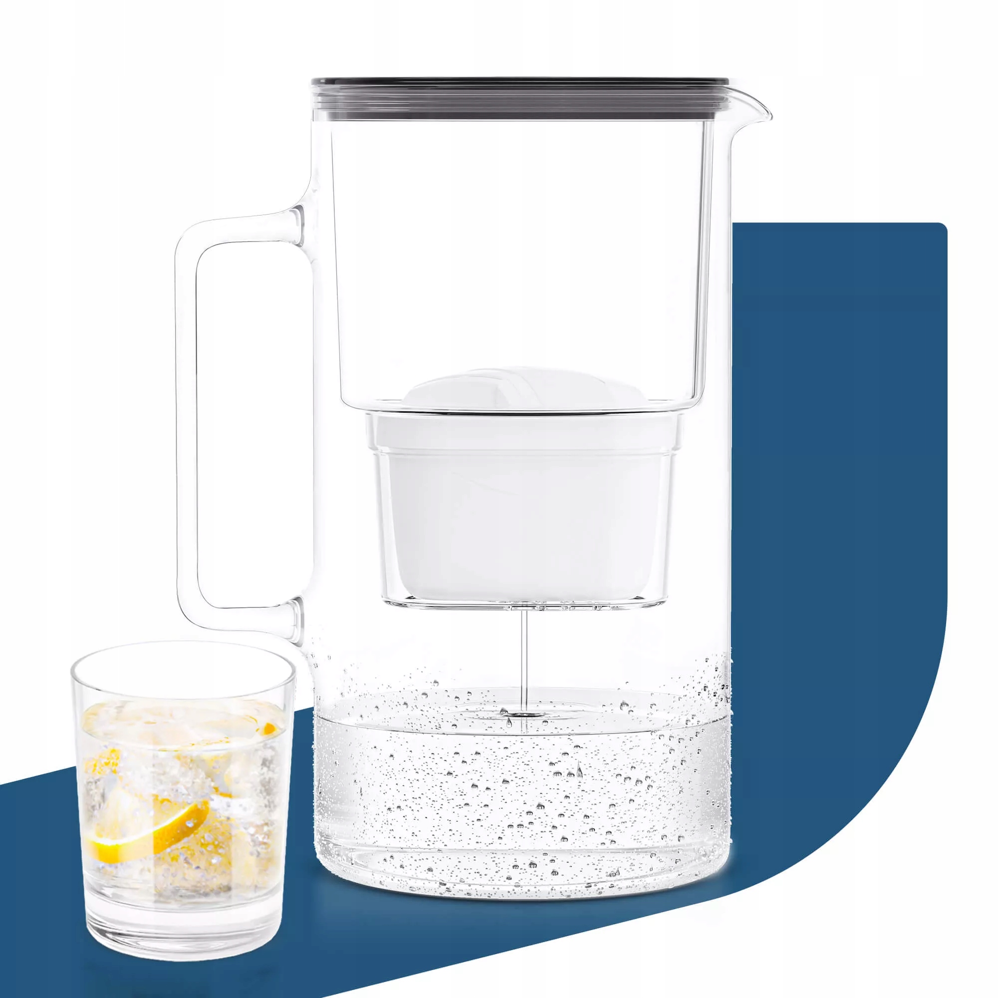 Dzbanek filtrujący szklany Wessper Crystalline Borosilicate 3L filtr