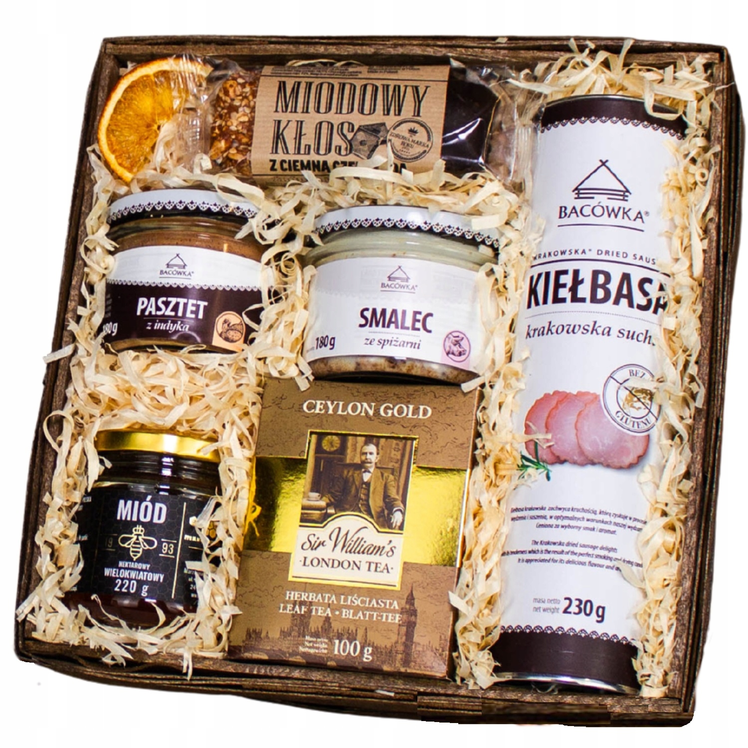 Levně Velký dárkový koš – Ideální Dárek – klobása, sádlo, paštika, med