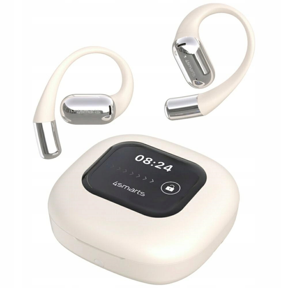 Bluetooth slúchadlá 4smarts SkyBuds Ows s obrazovkou a prekladačom Ai, béžové