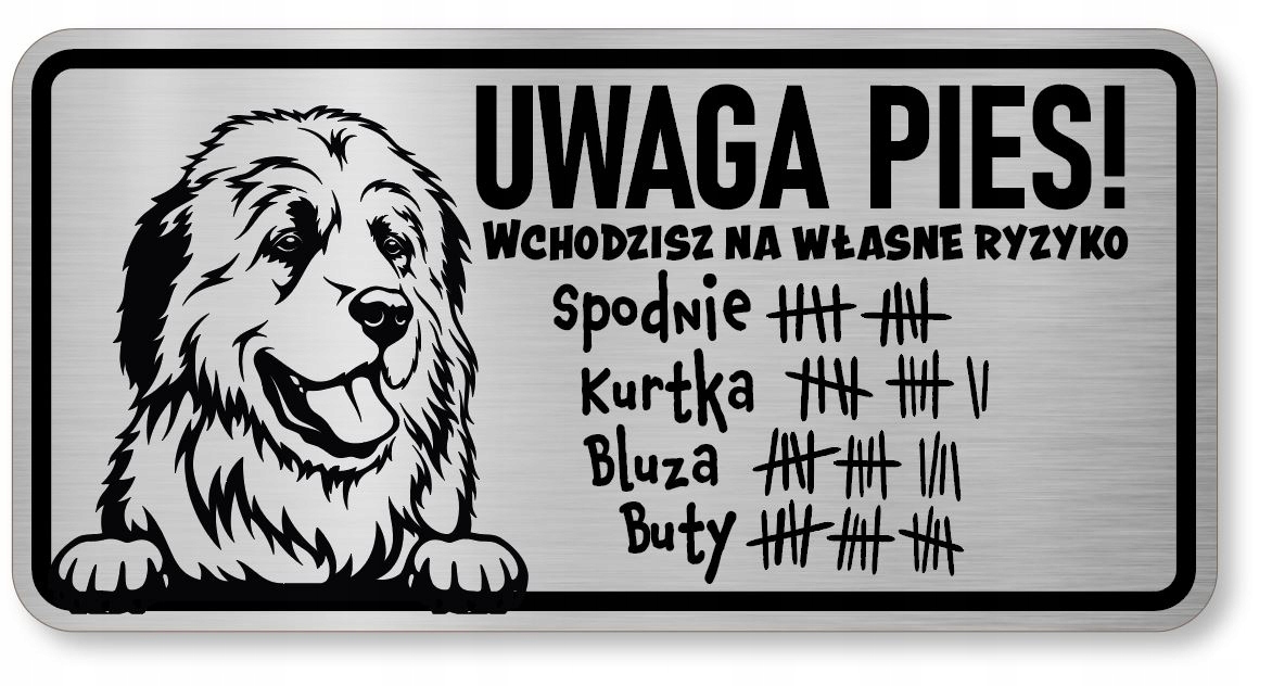 

Tabliczka uwaga pies śmieszna Podhalan