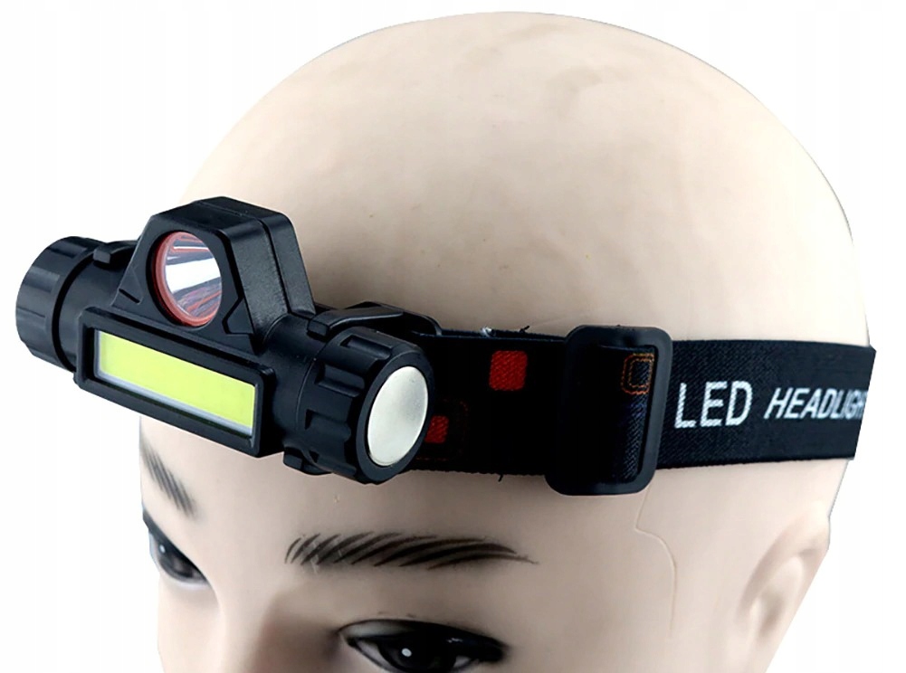 LATARKA CZOŁOWA 4w1 MINI REFLEKTOR Z MAGNESEM Kolor dominujący czarny