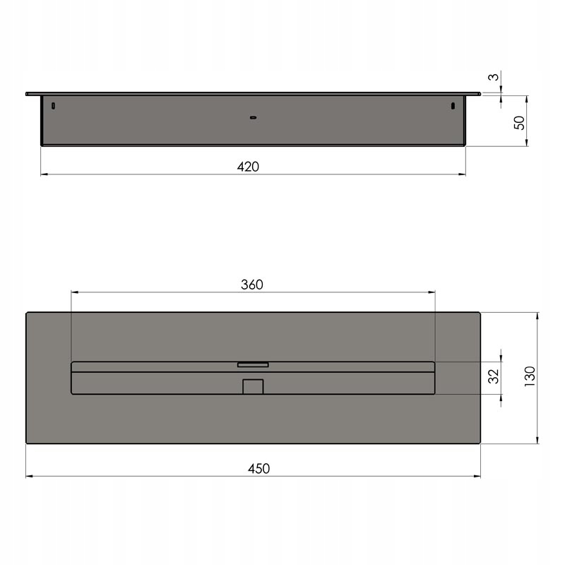 Biokominek biopalenisko do zabudowy Inbox 500 Czarny SimpleFire Szerokość 50 cm