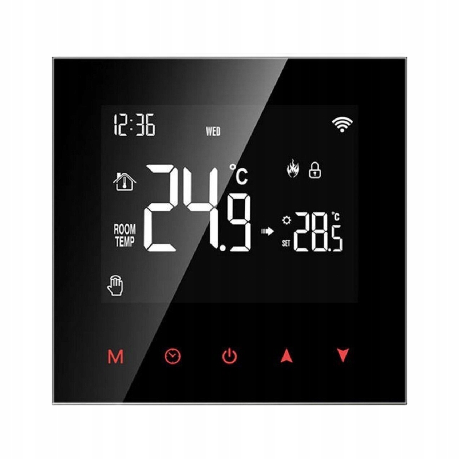 Termostat pro topení Zigbee 3.0 Tuya Smart na baterie 3xA Avatto černý