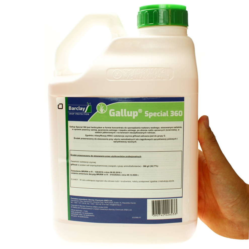 Środek na chwasty Barcley Gallup Special 360 Sl 5 l Roundup, Agrosar