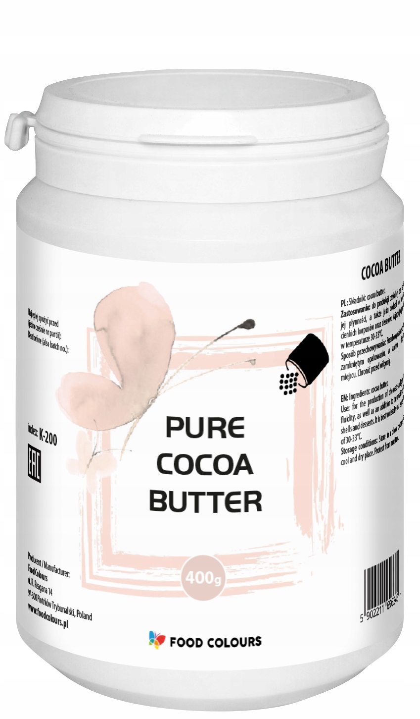 Masło kakaowe 400g Food Colours Pure Cocoa Butter