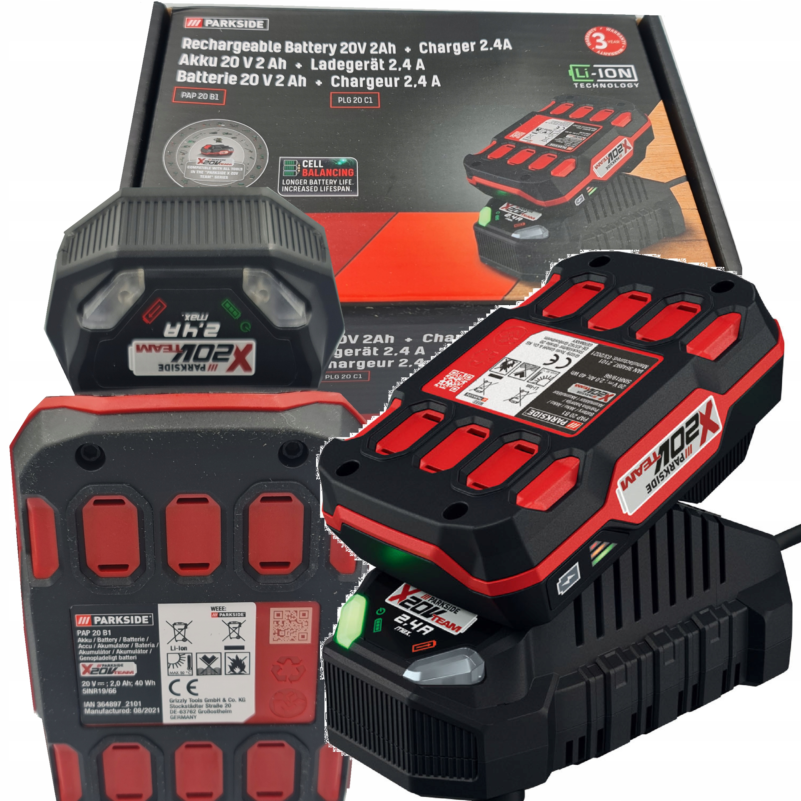 

Akumulator Parkside Pap 20 B1 20V 2Ah z ładowarką
