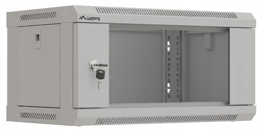 4U 19" Szafa Rack Wisząca Monitoring Sieć Szafka Szklane Drzwi 350 Szara