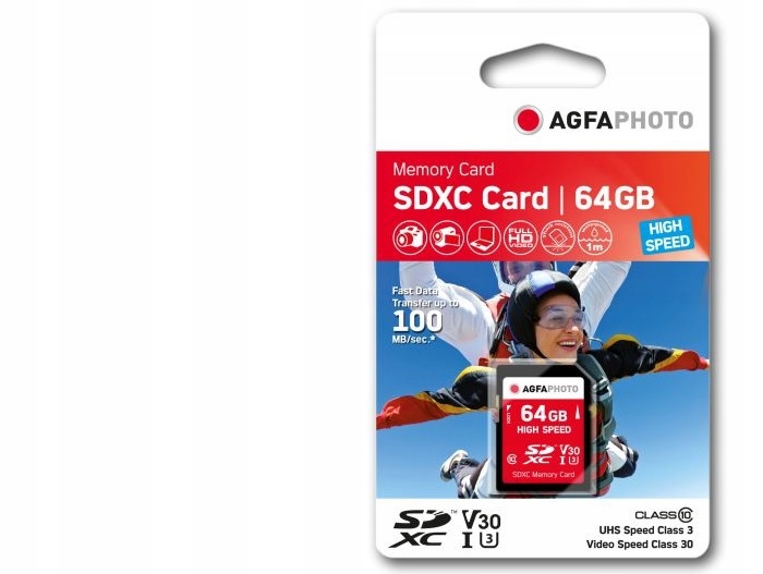 

Karta Pamięci Agfa Sd Sdxc 64GB Class 30 100MB/s