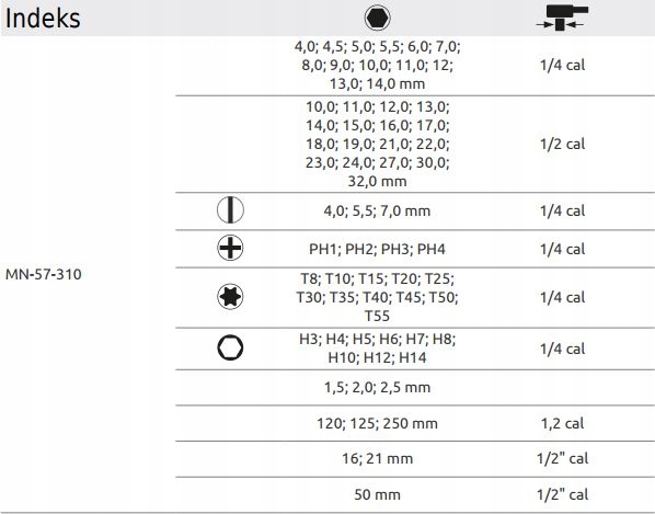 ZESTAW NARZĘDZI MODECO 94 el. Marka Modeco
