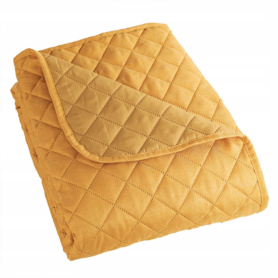 Dekorativní přehoz na postel 220 x 240 cm Hořčicová Jedle