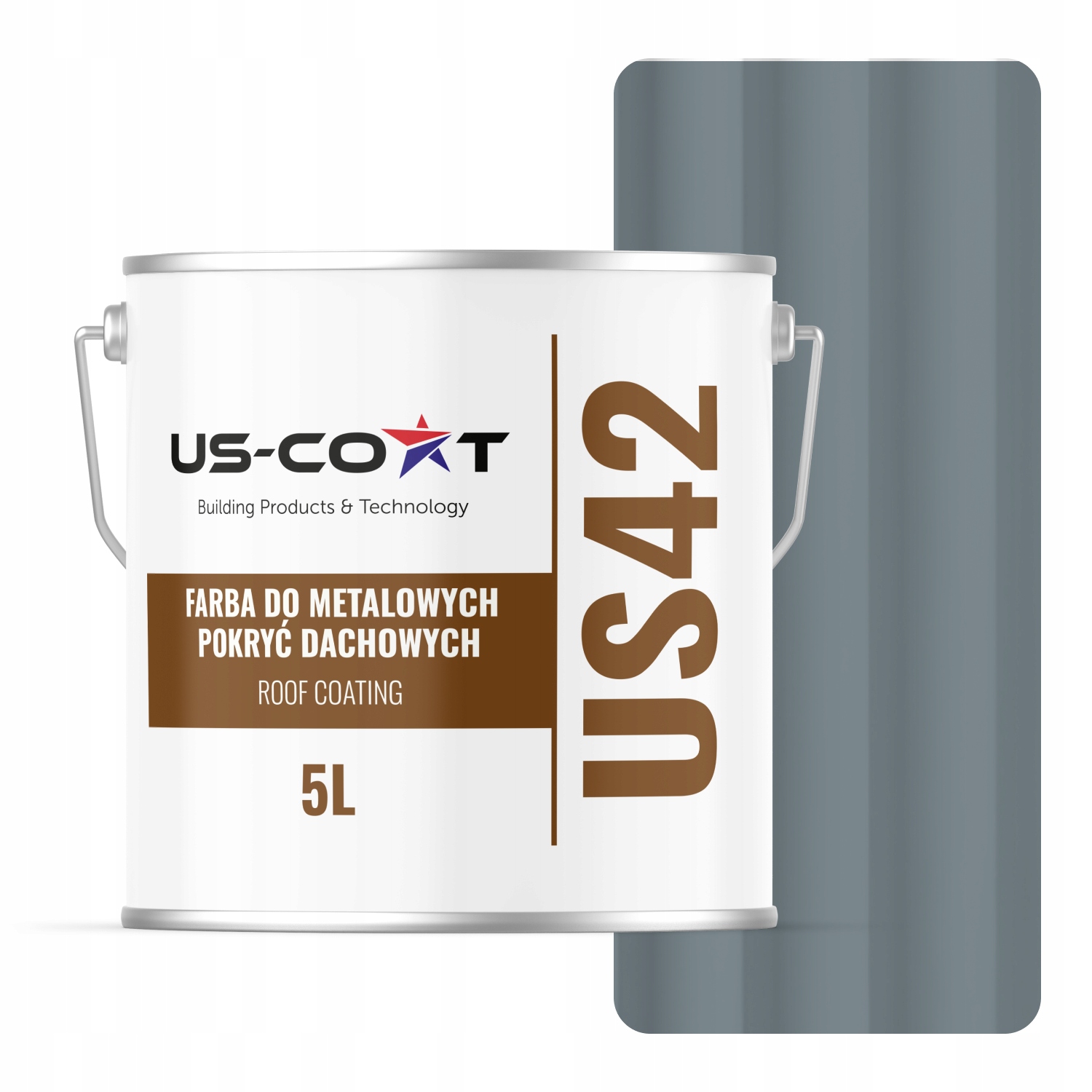 Farba Na Strechu Z Plechu Pozinkovaná Oceľ Kovová Veverička Šedá RAL7000 5L Polomatná