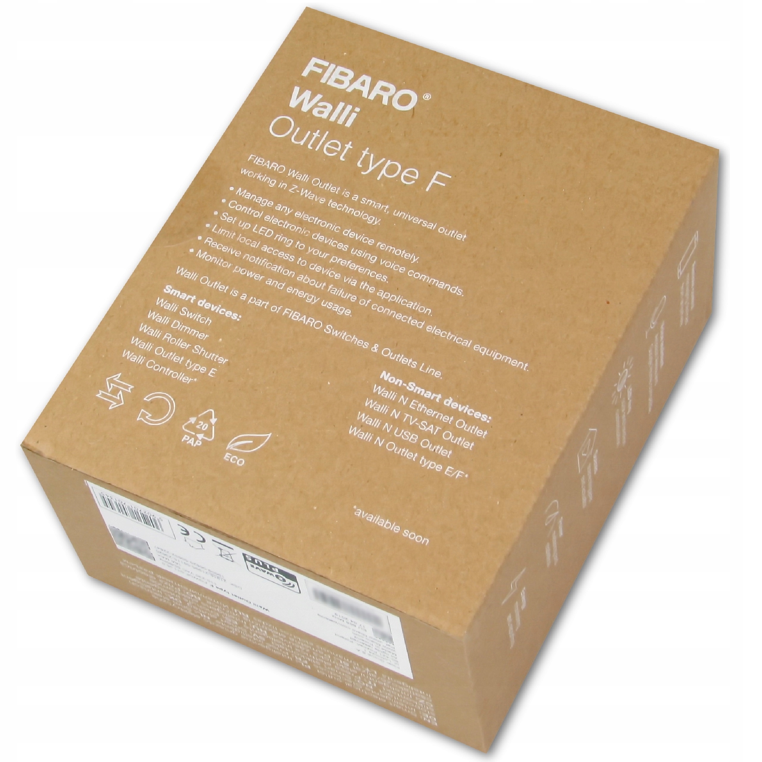 Fibaro Walli Outlet Type F Gniazdko Z-Wave Plus FV Zasilanie sieciowe